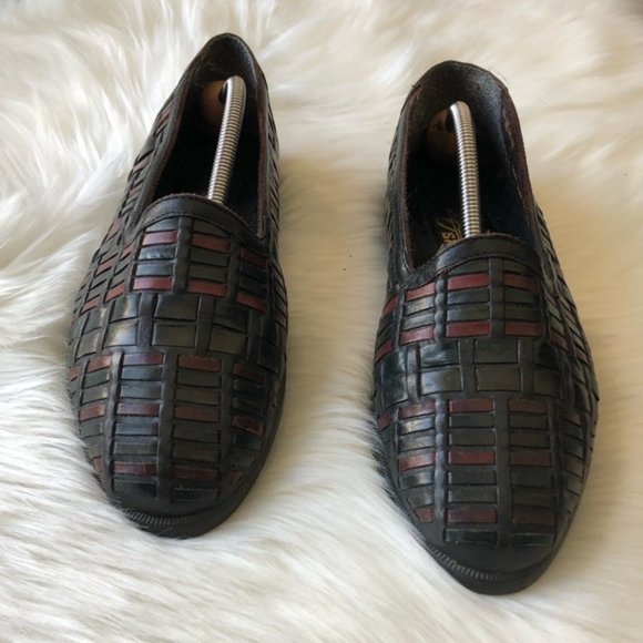 Vintage woven leather loafers unisex - Giorgio Brutini - Picture 3 of 10
